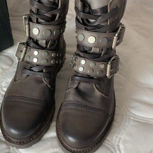 Frye Women's Samantha Stud Leather Hiker Boot - Grey